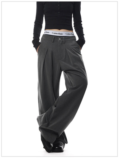 Fold Pleats Slant Pocket Trousers Korean Street Fashion Trousers By Mr Nearly Shop Online at OH Vault
