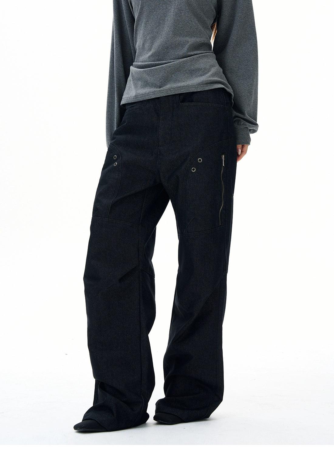 Structured Zipped Side Pocket Pants Korean Street Fashion Pants By 77Flight Shop Online at OH Vault