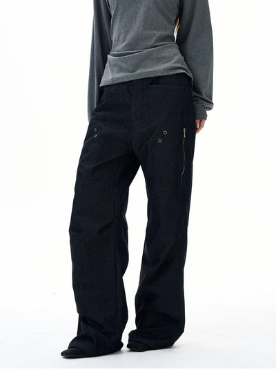 Structured Zipped Side Pocket Pants Korean Street Fashion Pants By 77Flight Shop Online at OH Vault