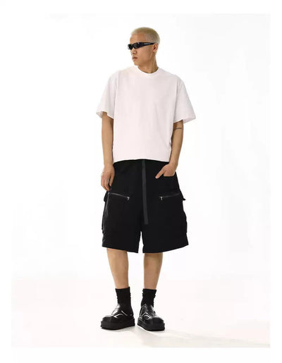 Belted Strap Cargo Shorts Korean Street Fashion Shorts By MEBXX Shop Online at OH Vault