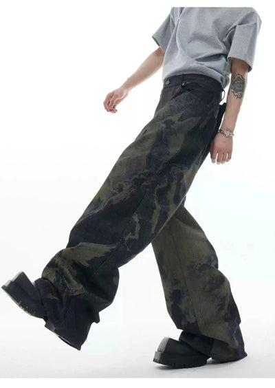Abstract Wash Baggy Jeans Korean Street Fashion Jeans By Argue Culture Shop Online at OH Vault