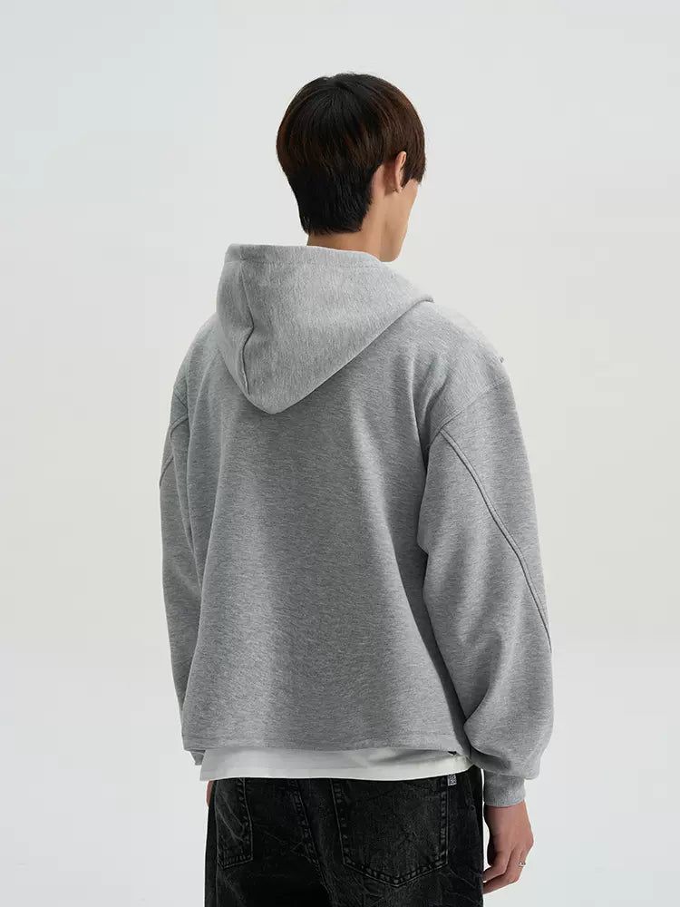 Structured & Spliced Zip-Up Hoodie Korean Street Fashion Hoodie By A PUEE Shop Online at OH Vault