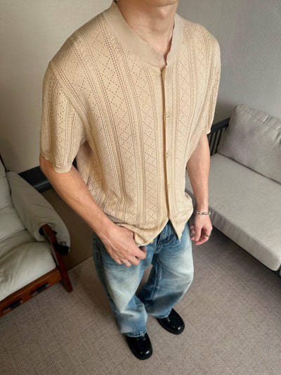 Hollow Patterned Knit Cardigan Korean Street Fashion Cardigan By Made Extreme Shop Online at OH Vault