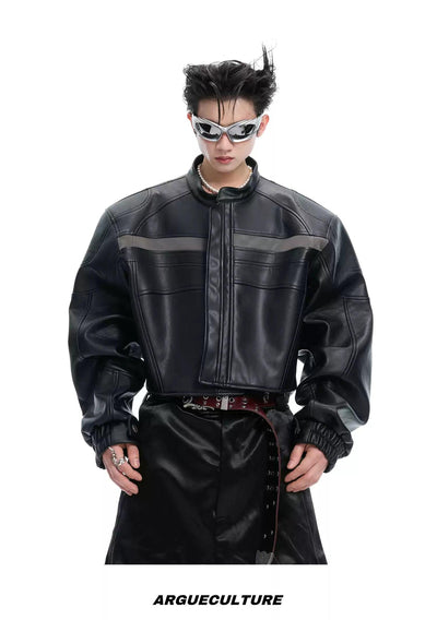 Motosport Short PU Leather Jacket Korean Street Fashion Jacket By Argue Culture Shop Online at OH Vault