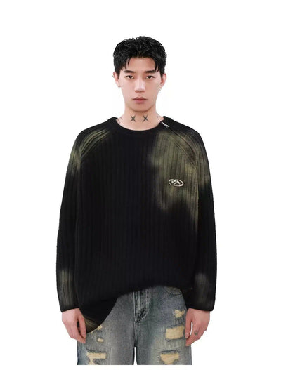 Paint Spray Metallic Logo Sweater Korean Street Fashion Sweater By Mr Nearly Shop Online at OH Vault