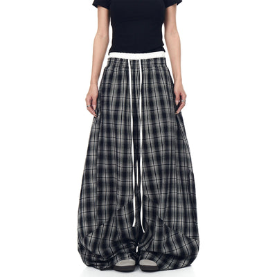 Double Waist Slouchy Plaid Pants Korean Street Fashion Pants By Blacklists Shop Online at OH Vault