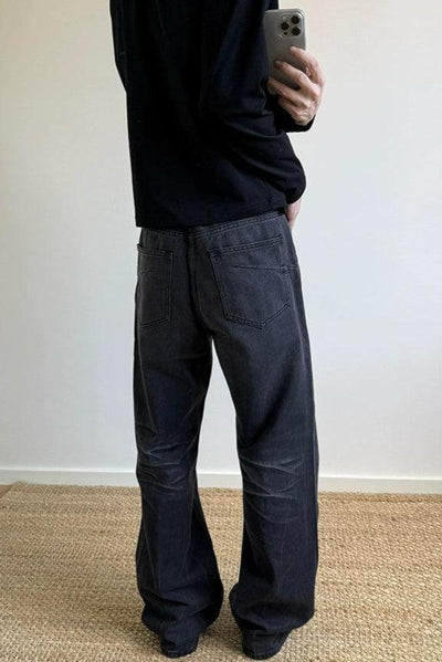 Grunge Whisker Lines Straight Jeans Korean Street Fashion Jeans By A PUEE Shop Online at OH Vault