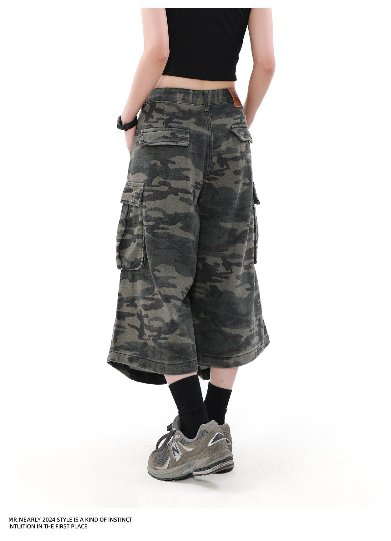 Oversized Faded Camo Cargo Shorts Korean Street Fashion Shorts By Mr Nearly Shop Online at OH Vault