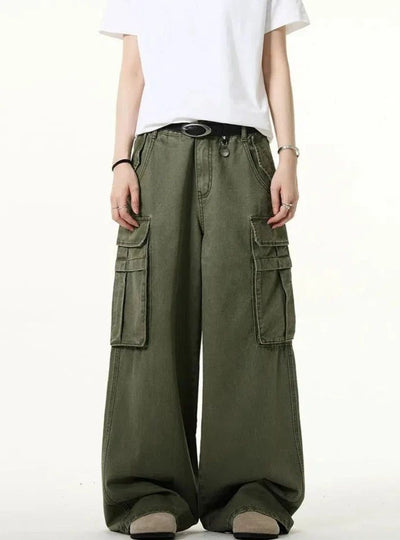 Wide Pocket Loose Jeans Korean Street Fashion Jeans By Mad Witch Shop Online at OH Vault