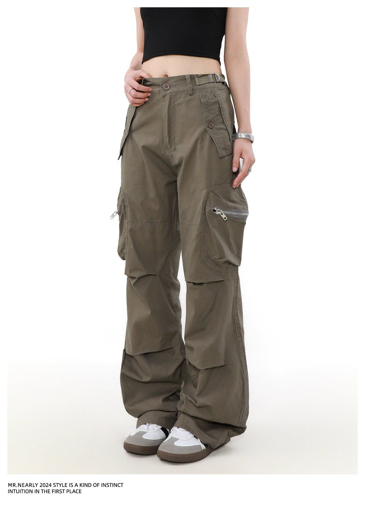 Plain Pleats Cargo Pants Korean Street Fashion Pants By Mr Nearly Shop Online at OH Vault
