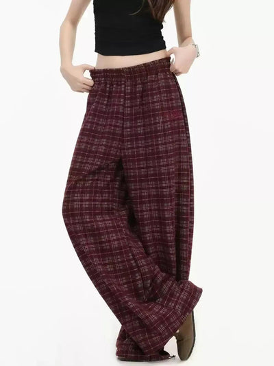 Plaid Pattern Gartered Pants Korean Street Fashion Pants By INS Korea Shop Online at OH Vault