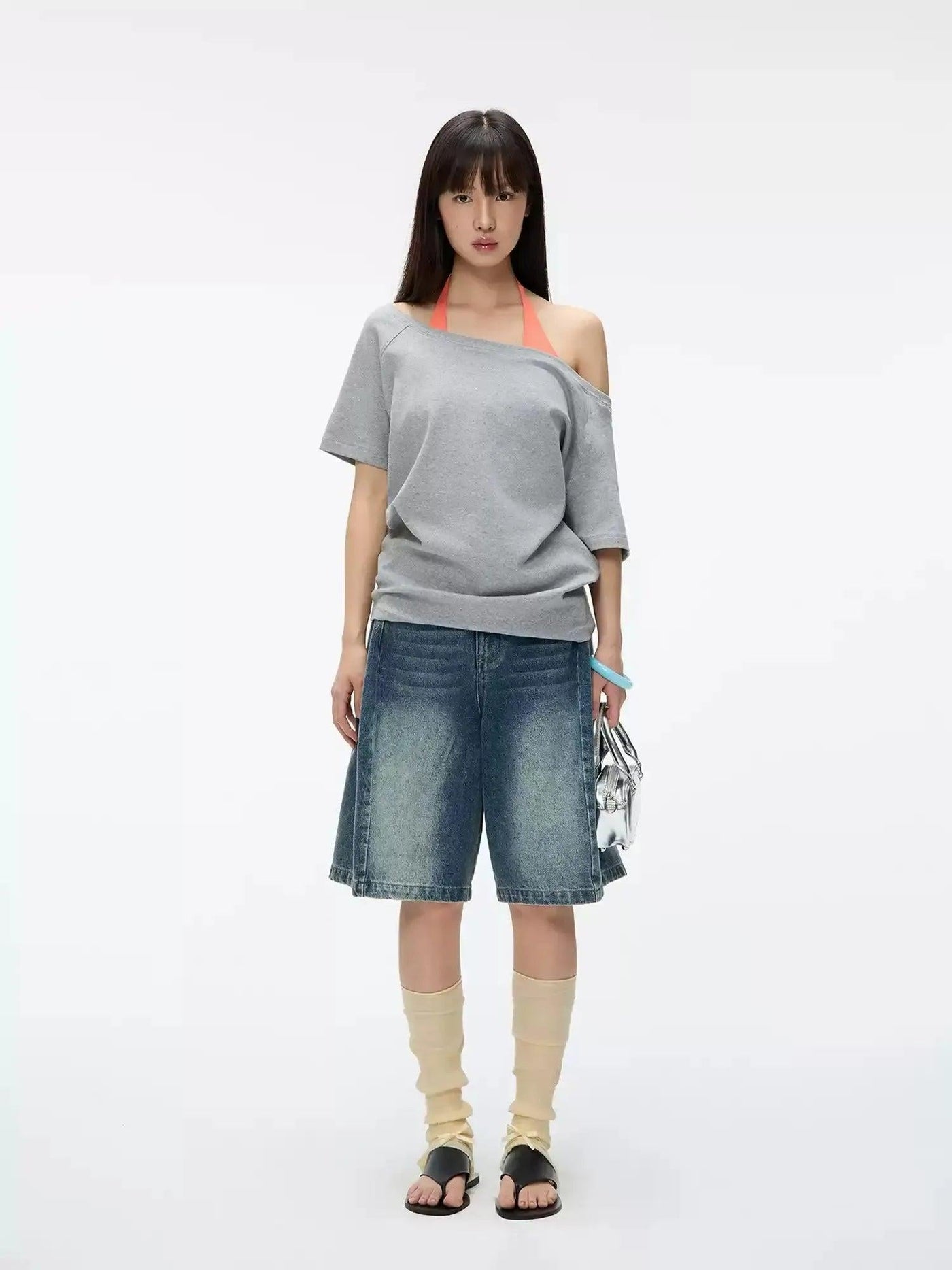 Faded & Washed Denim Shorts Korean Street Fashion Shorts By Jump Next Shop Online at OH Vault