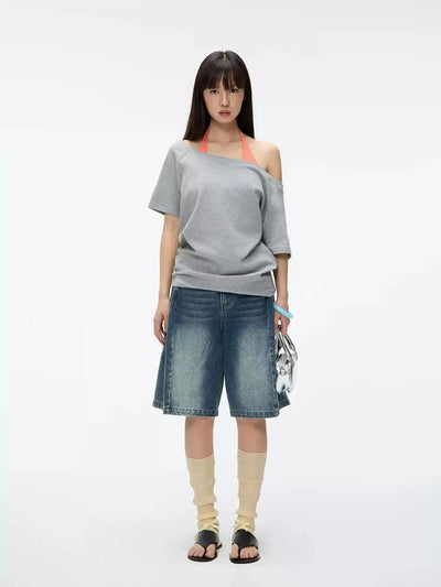 Faded & Washed Denim Shorts Korean Street Fashion Shorts By Jump Next Shop Online at OH Vault