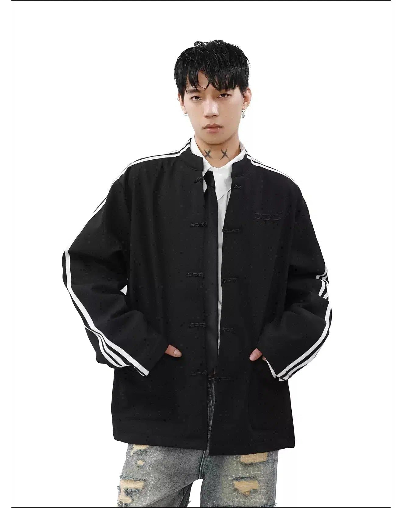 Oversized Side Stripes Jacket Korean Street Fashion Jacket By Mr Nearly Shop Online at OH Vault