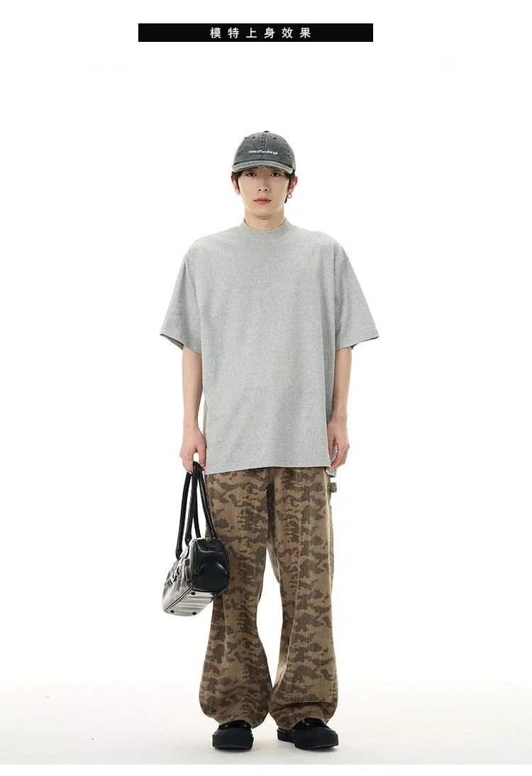 Washed Camo Straight Pants Korean Street Fashion Pants By 77Flight Shop Online at OH Vault