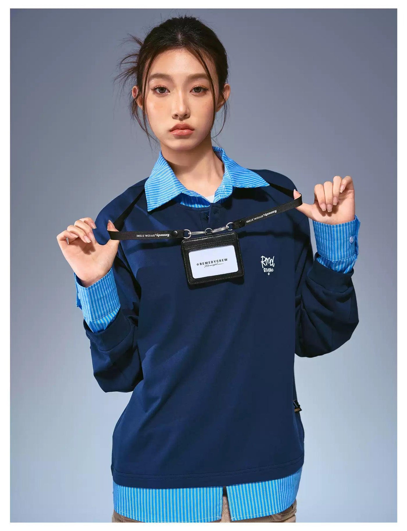 Layered Stripe College Style T-Shirt Korean Street Fashion Shirt By Remedy Shop Online at OH Vault