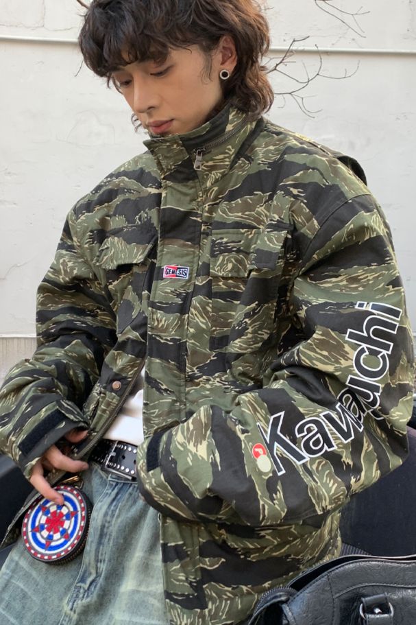 Flap Pocket Camouflage Puffer Jacket Korean Street Fashion Jacket By Pioneer of Heroism Shop Online at OH Vault