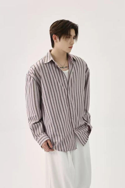 Striped Lines Buttoned Shirt Korean Street Fashion Shirt By Turn Tide Shop Online at OH Vault