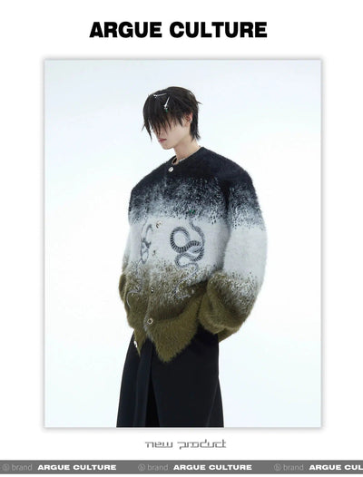 Snake Gradient Fur Sweater Korean Street Fashion Sweater By Argue Culture Shop Online at OH Vault