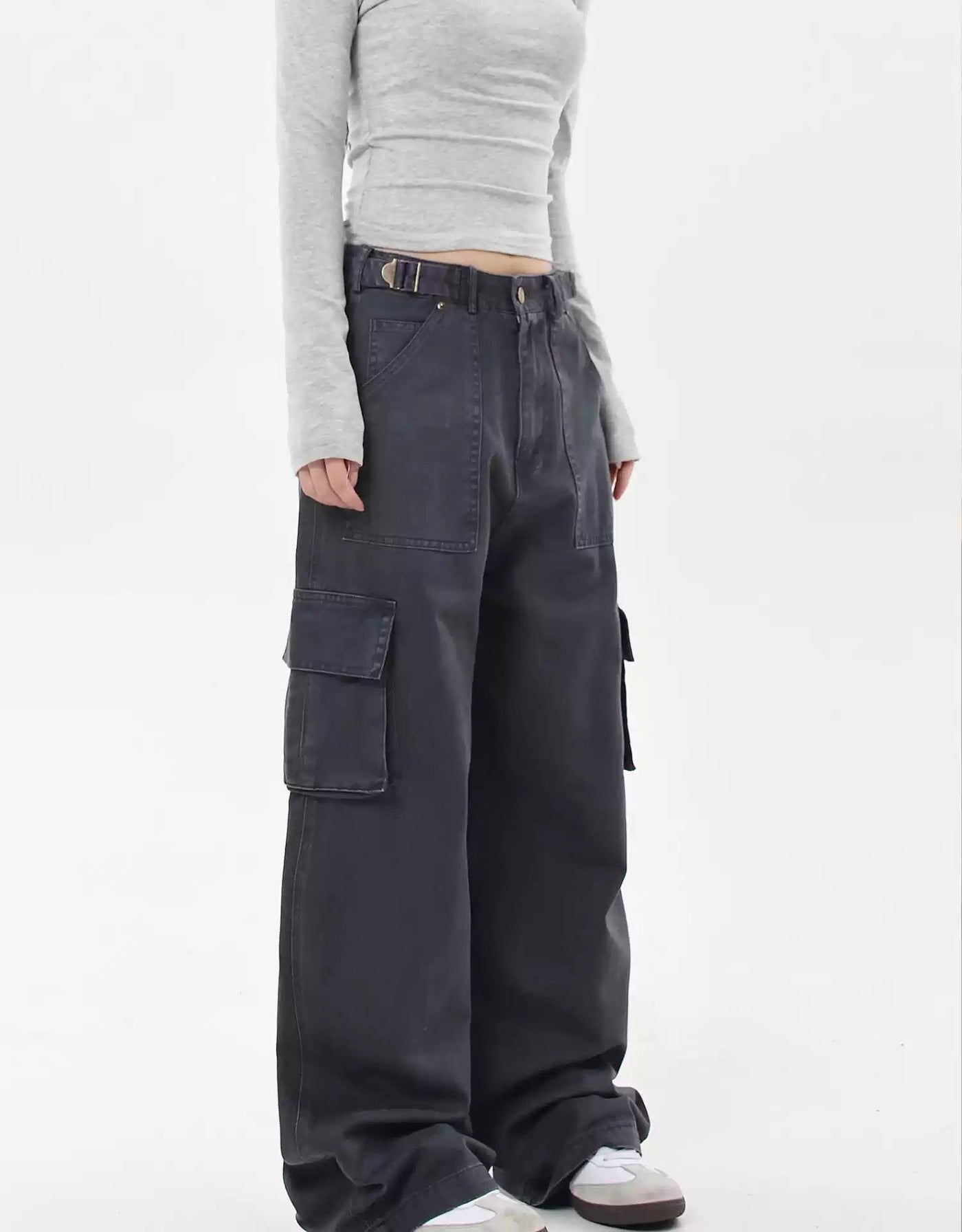 Side Flap Pockets Workwear Jeans Korean Street Fashion Jeans By Blacklists Shop Online at OH Vault