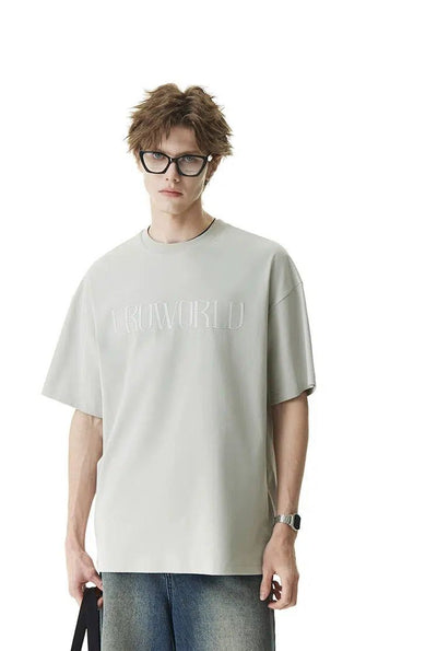 Basic Logo Print Roundneck T-Shirt Korean Street Fashion T-Shirt By Cro World Shop Online at OH Vault