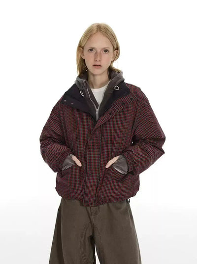 Reversible Plaid Down Jacket Korean Street Fashion Jacket By Country Moment Shop Online at OH Vault