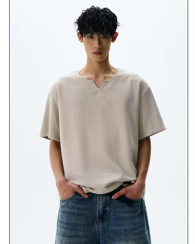 Waffle Grid Versatile T-Shirt Korean Street Fashion T-Shirt By A PUEE Shop Online at OH Vault