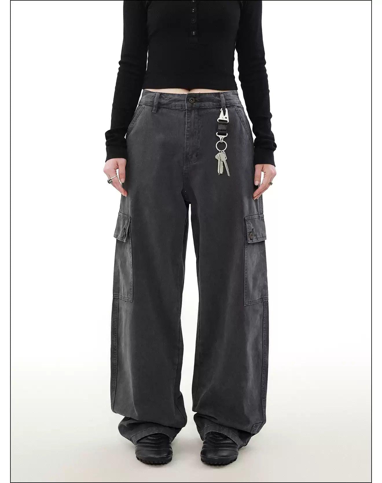 Washed Side Pocket Cargo Pants Korean Street Fashion Pants By Mr Nearly Shop Online at OH Vault