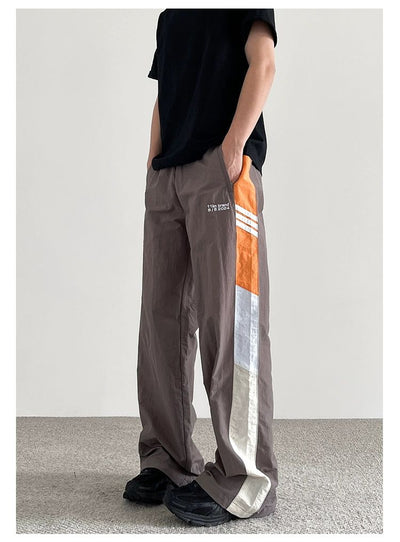 Side Stitched Contrast Track Pants Korean Street Fashion Pants By A PUEE Shop Online at OH Vault
