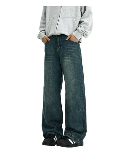 Clean Fit Whiskers Straight Jeans Korean Street Fashion Jeans By MEBXX Shop Online at OH Vault