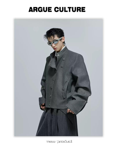 Multiple Buttoned Boxy Fit Twill Blazer Korean Street Fashion Blazer By Argue Culture Shop Online at OH Vault