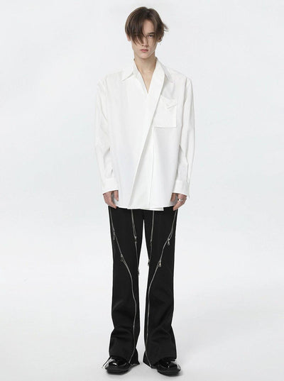 Minimal Structured Short Sleeve Shirt Korean Street Fashion Shirt By TIWILLTANG Shop Online at OH Vault