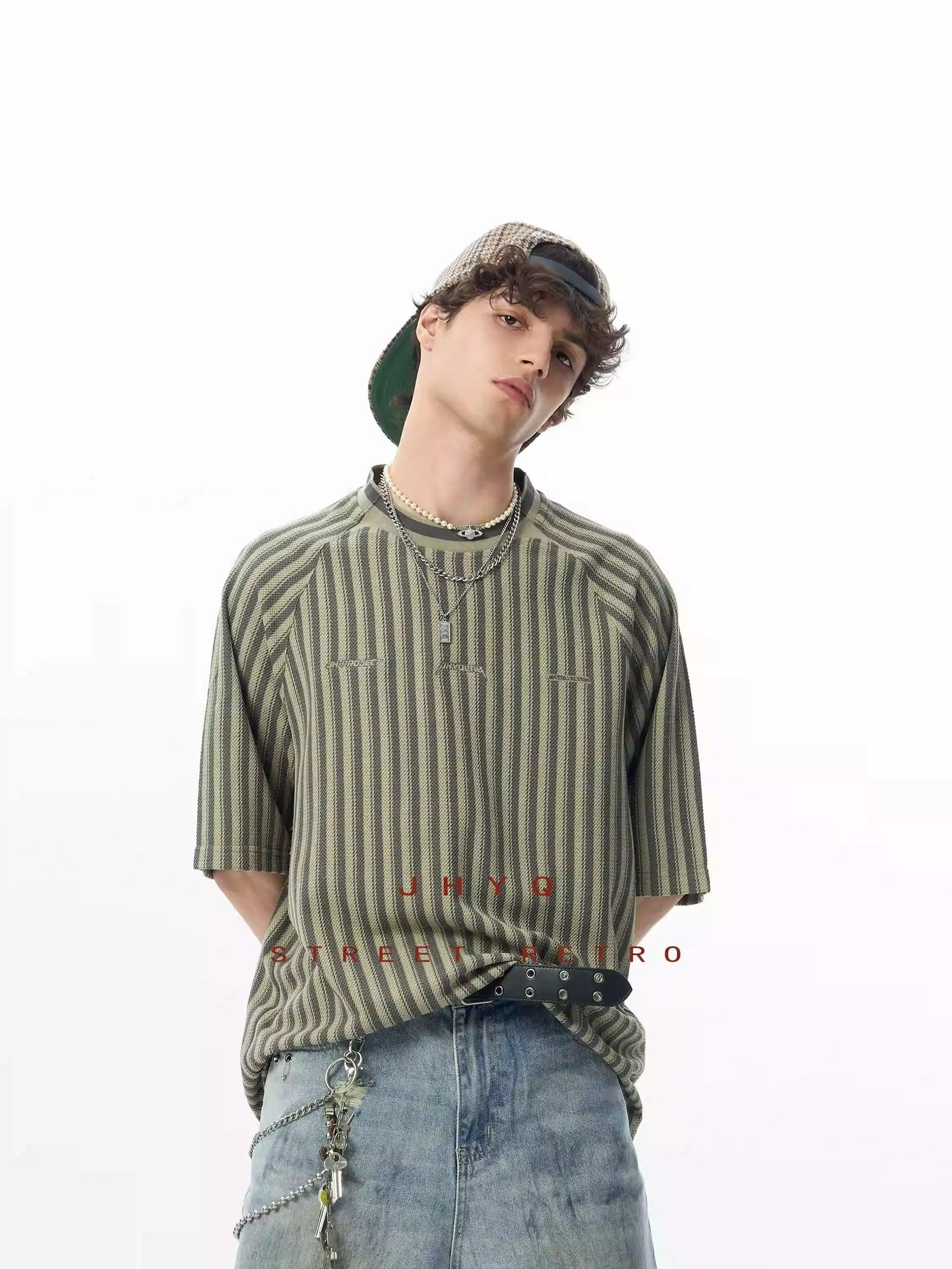 Striped Knit Embroidery T-Shirt Korean Street Fashion T-Shirt By JHYQ Shop Online at OH Vault