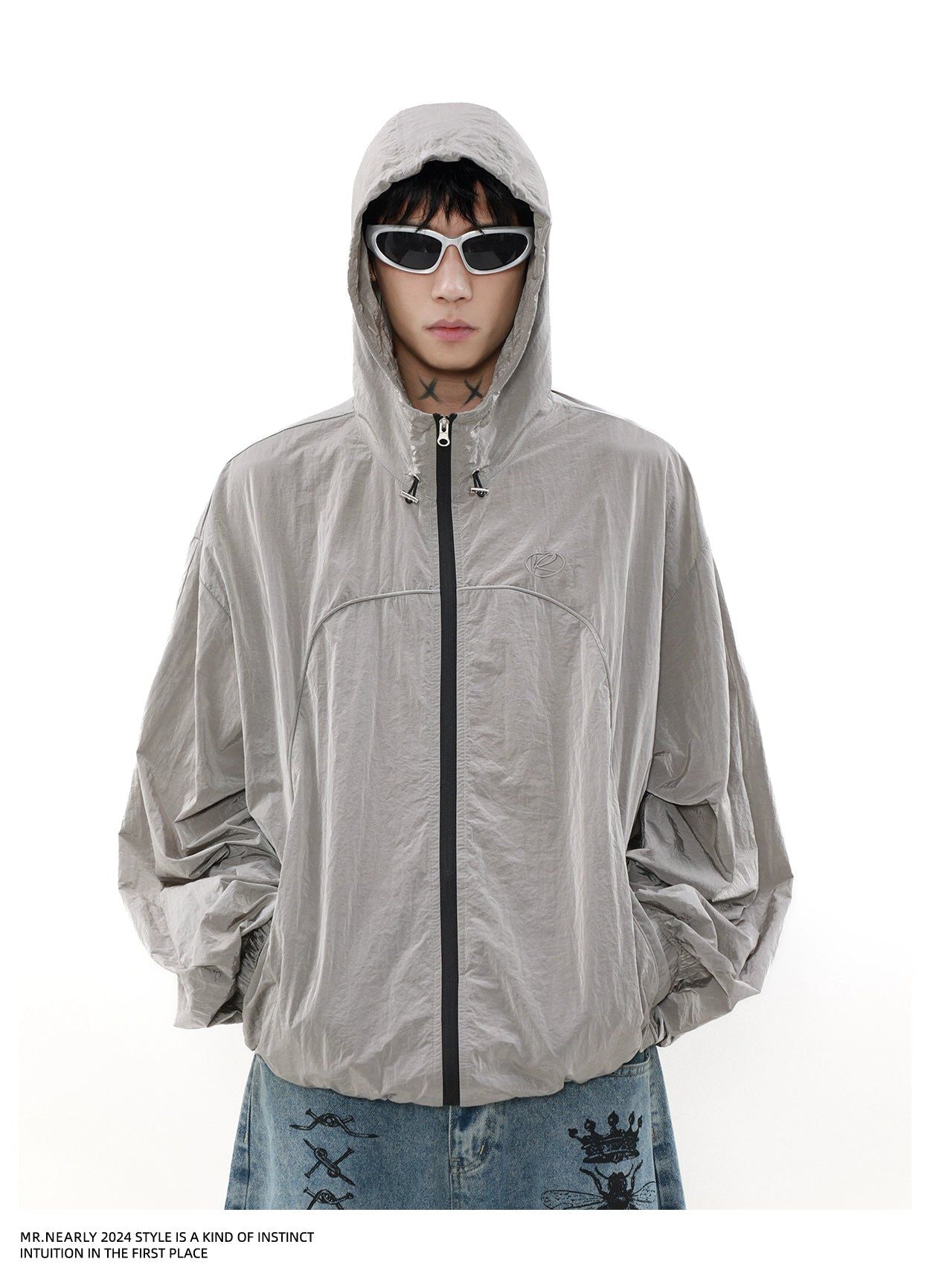Regular Fit Hooded Sun Protection Jacket Korean Street Fashion Jacket By Mr Nearly Shop Online at OH Vault