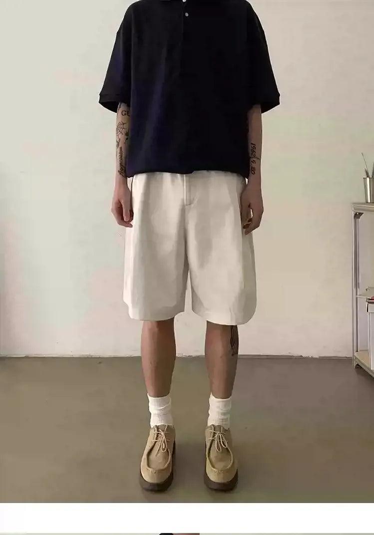 Double Pleated Casual Fit Shorts Korean Street Fashion Shorts By In Knots Shop Online at OH Vault