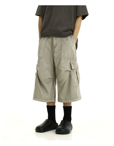 Wide Pockets Cargo Style Shorts Korean Street Fashion Shorts By MEBXX Shop Online at OH Vault