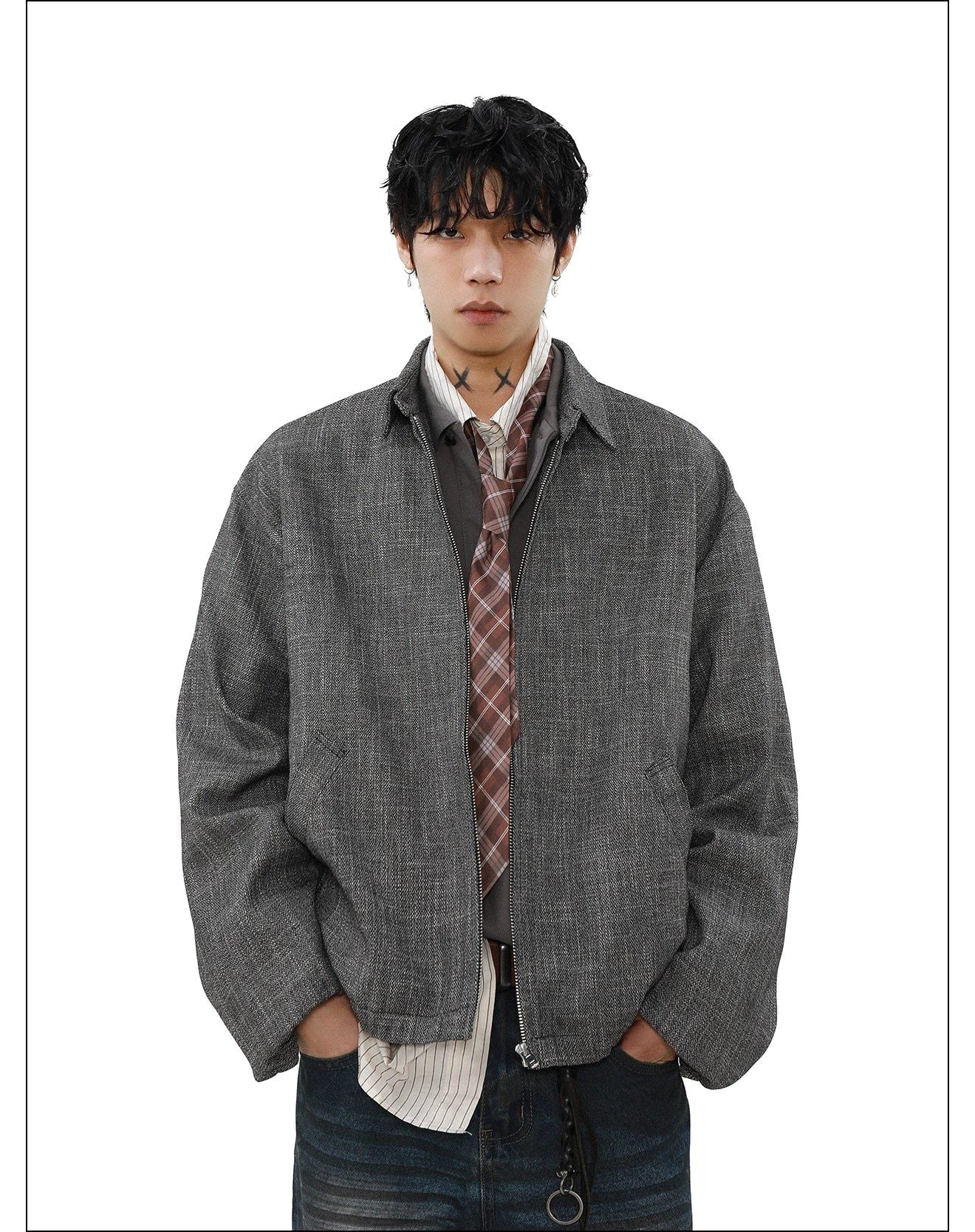 Zipped Lapel Jacket Korean Street Fashion Jacket By Mr Nearly Shop Online at OH Vault