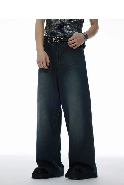Faded Straight Leg Jeans Korean Street Fashion Jeans By Cro World Shop Online at OH Vault