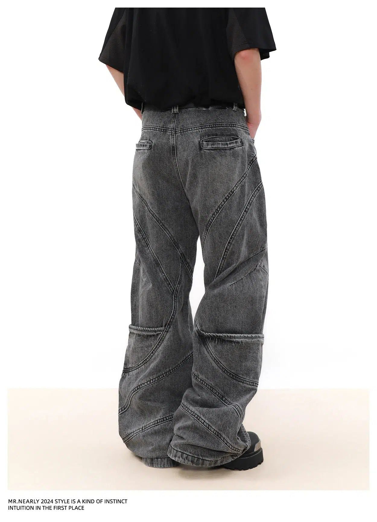 Baggy Washed Jeans Korean Street Fashion Jeans By Mr Nearly Shop Online at OH Vault