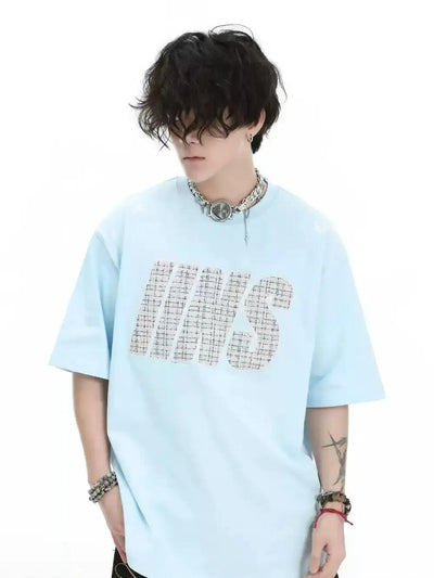 Patched & Embroidered Logo T-Shirt Korean Street Fashion T-Shirt By INS Korea Shop Online at OH Vault