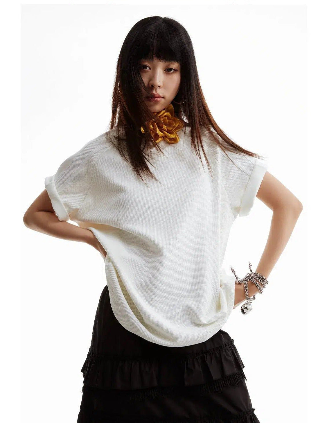 Waffle Grid Comfty Fit T-Shirt Korean Street Fashion T-Shirt By Funky Fun Shop Online at OH Vault