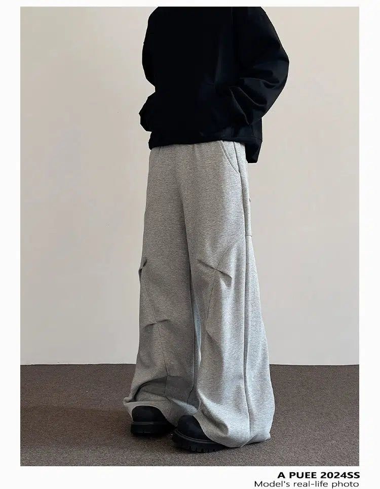 Waistband Pleats Sweatpants Korean Street Fashion Pants By A PUEE Shop Online at OH Vault