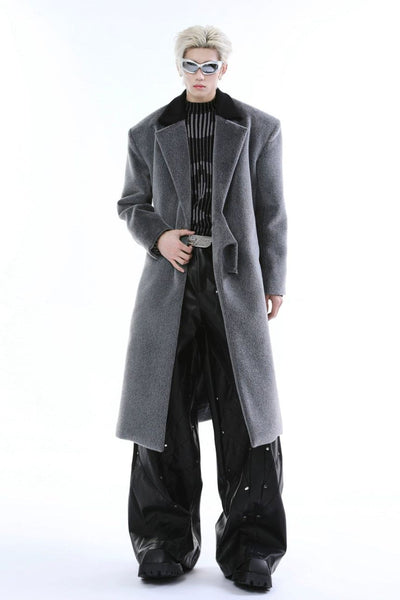 Structured Lapel Long Coat Korean Street Fashion Long Coat By Turn Tide Shop Online at OH Vault