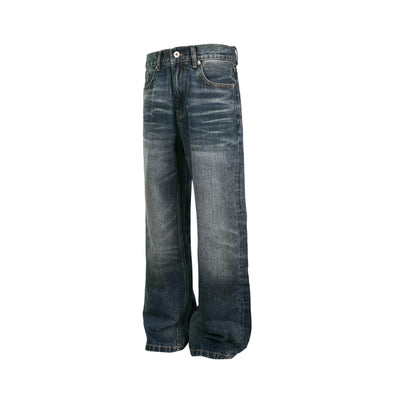 Whiskered Faded Straight Jeans Korean Street Fashion Jeans By Made Extreme Shop Online at OH Vault