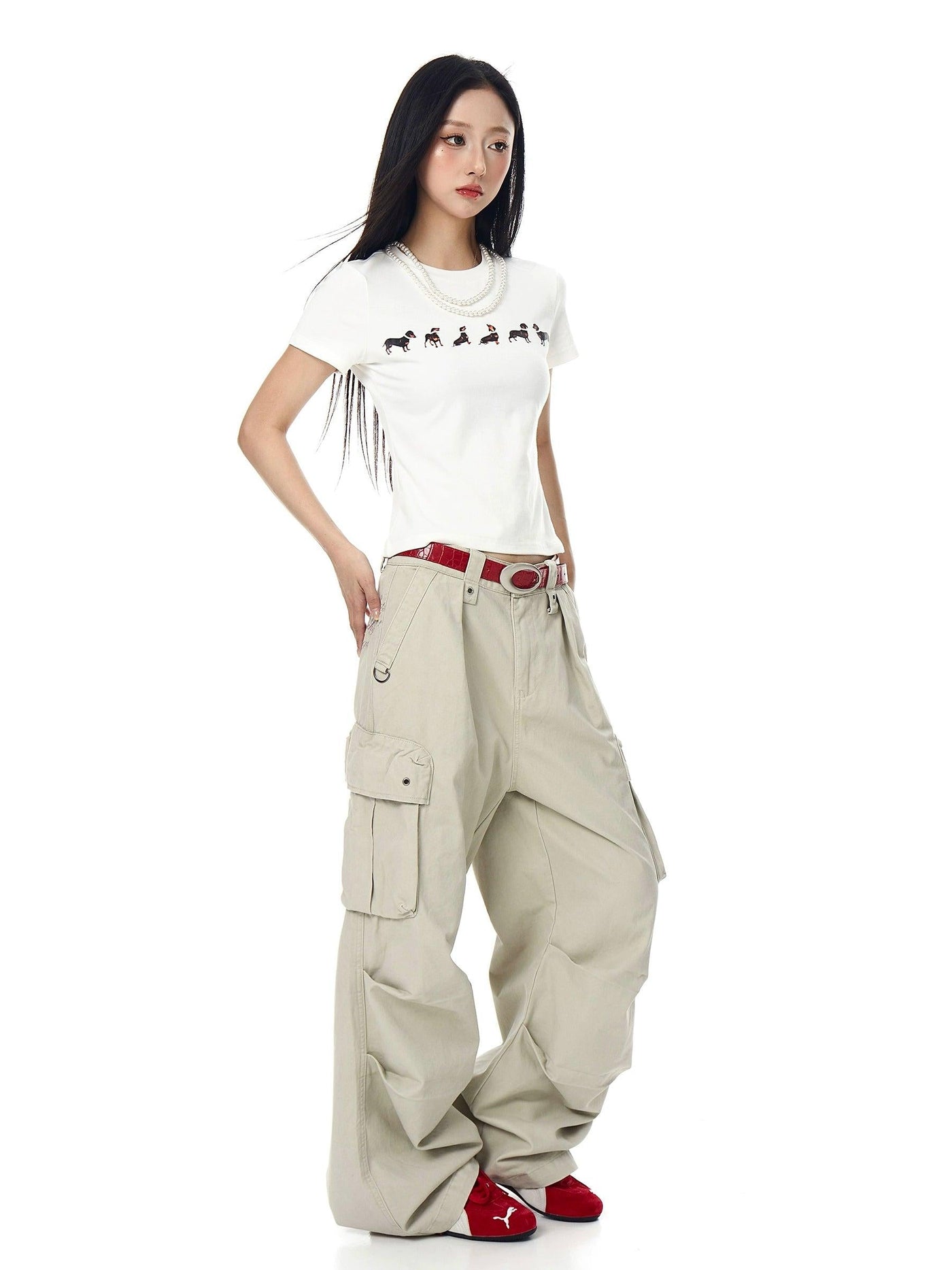 Graphic Print Cropped T-Shirt Korean Street Fashion T-Shirt By Blacklists Shop Online at OH Vault