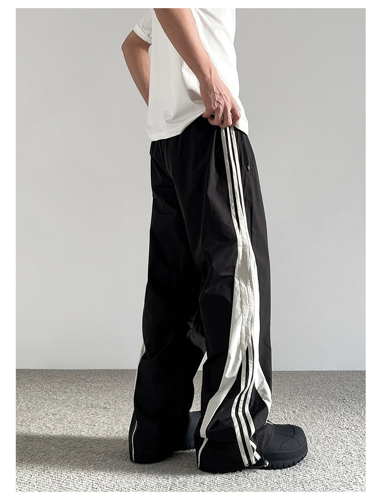 Side Contrast Lined Pants Korean Street Fashion Pants By A PUEE Shop Online at OH Vault