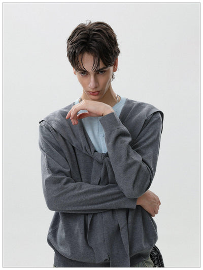 Multi-Layered Knitted L/S T-Shirt Korean Street Fashion T-Shirt By Mr Nearly Shop Online at OH Vault