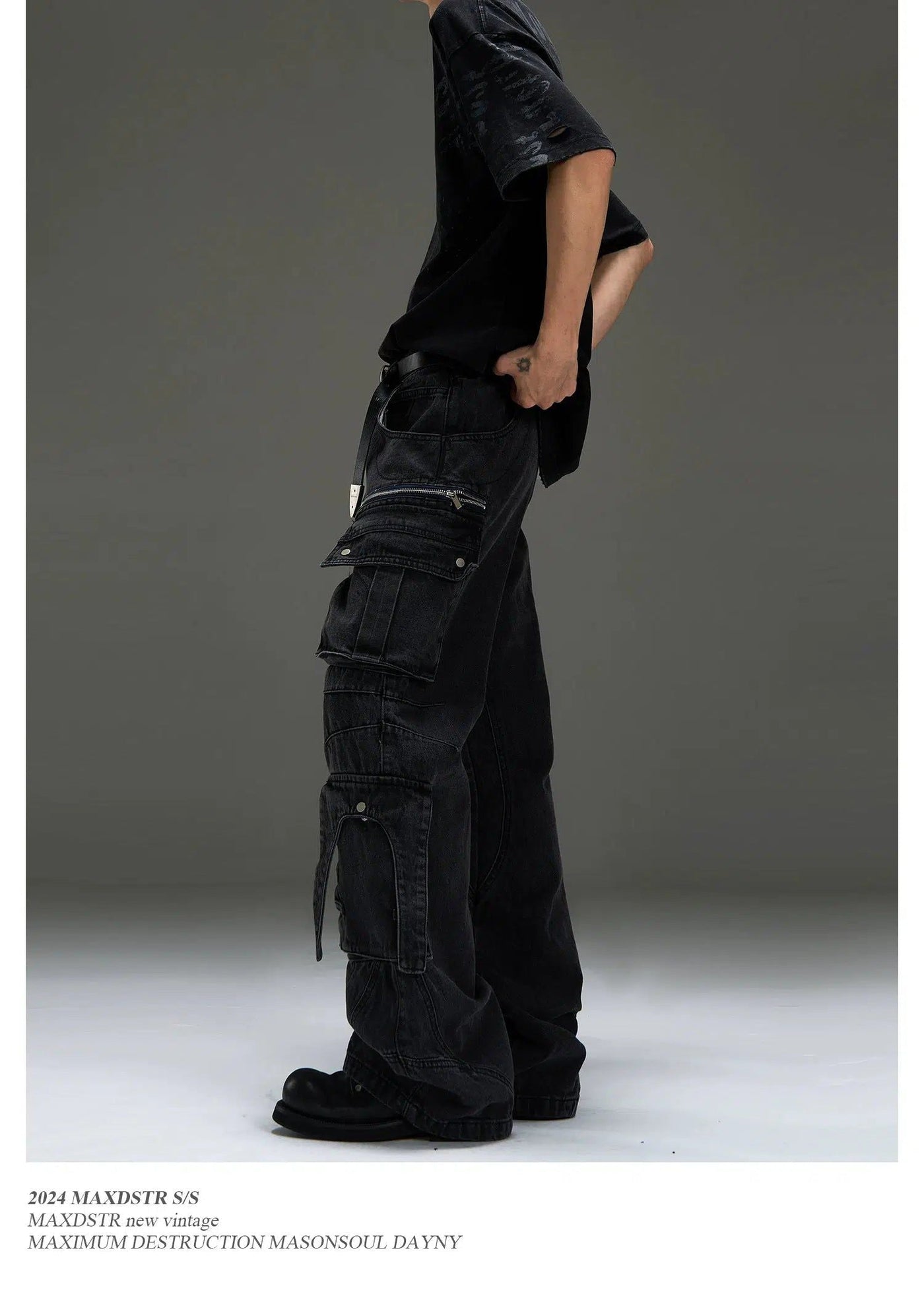 Stitched Multi-Pocket Cargo Pants Korean Street Fashion Pants By MaxDstr Shop Online at OH Vault