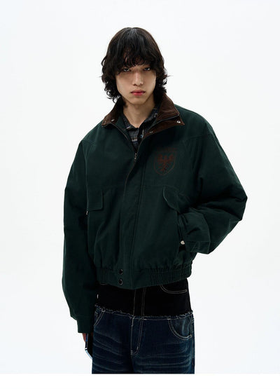 Zip & Buttons Closure Jacket Korean Street Fashion Jacket By 77Flight Shop Online at OH Vault