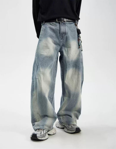 Stitched Washed Scimitar Jeans Korean Street Fashion Jeans By Ash Dark Shop Online at OH Vault